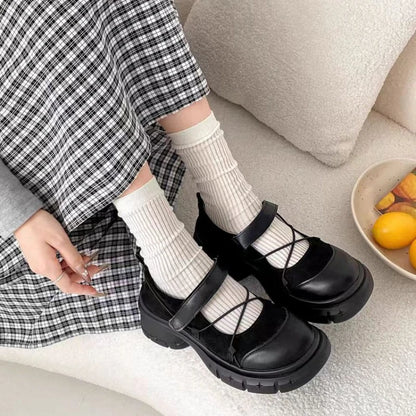 Kvinders Platform Loafers med Chunky Hæl 1