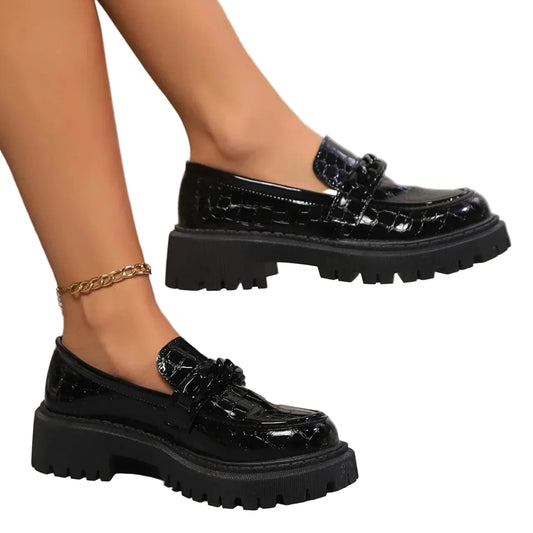 Kvinders Platform Sandaler Med Krokodilletekstur 0