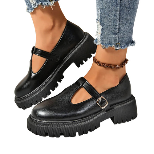 Kvinders Platform Sandaler Med Spænde Retro-Inspireret Design 0