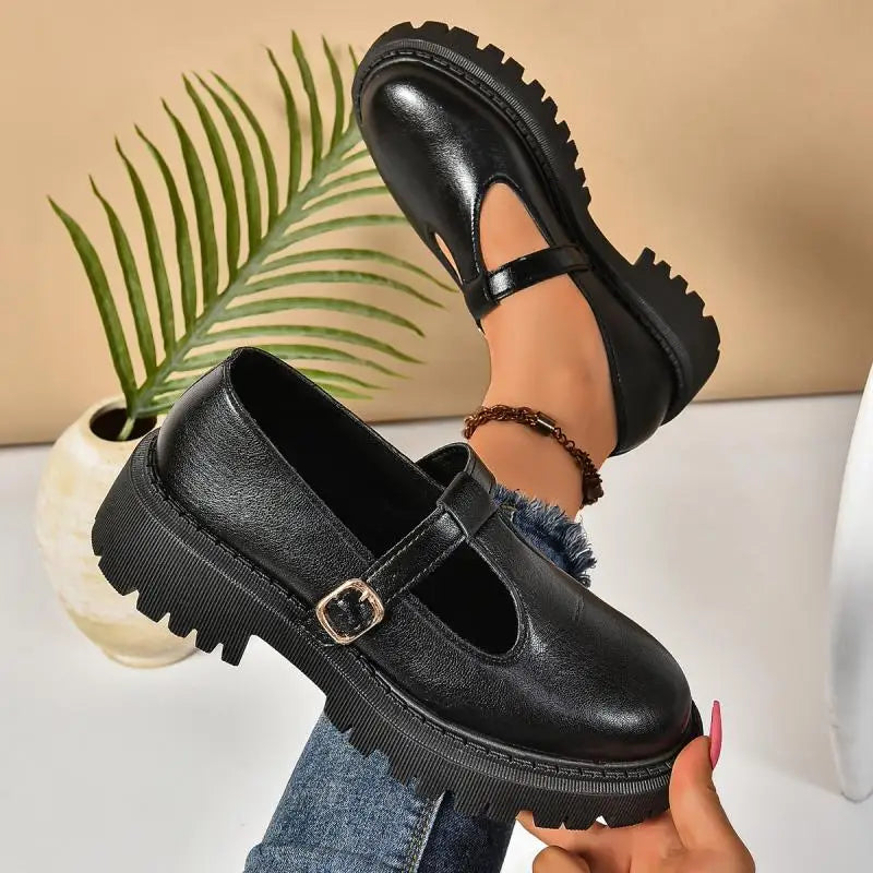 Kvinders Platform Sandaler Med Spænde Retro-Inspireret Design 4