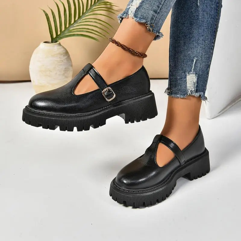 Kvinders Platform Sandaler Med Spænde Retro-Inspireret Design 5
