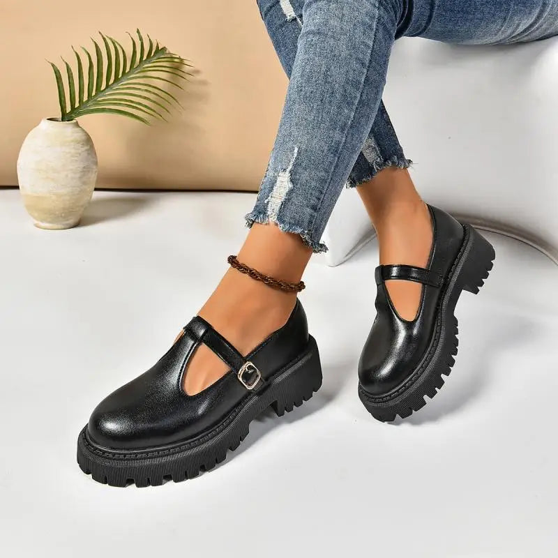 Kvinders Platform Sandaler Med Spænde Retro-Inspireret Design 6