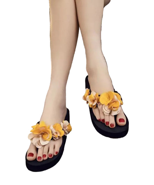 Kvinders Platform Sandaler med Blomst Detalje 0