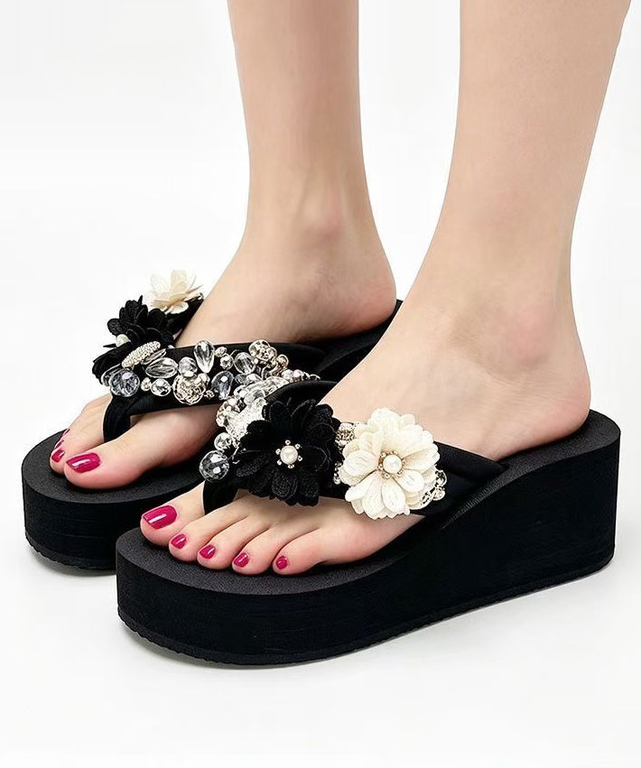 Kvinders Platform Sandaler med Blomst Detalje 1
