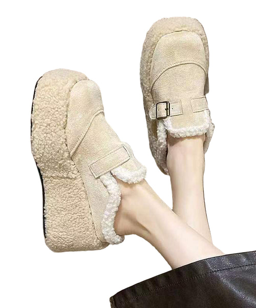 Kvinders Platform Wedge Sko med Uldforing Suede 0