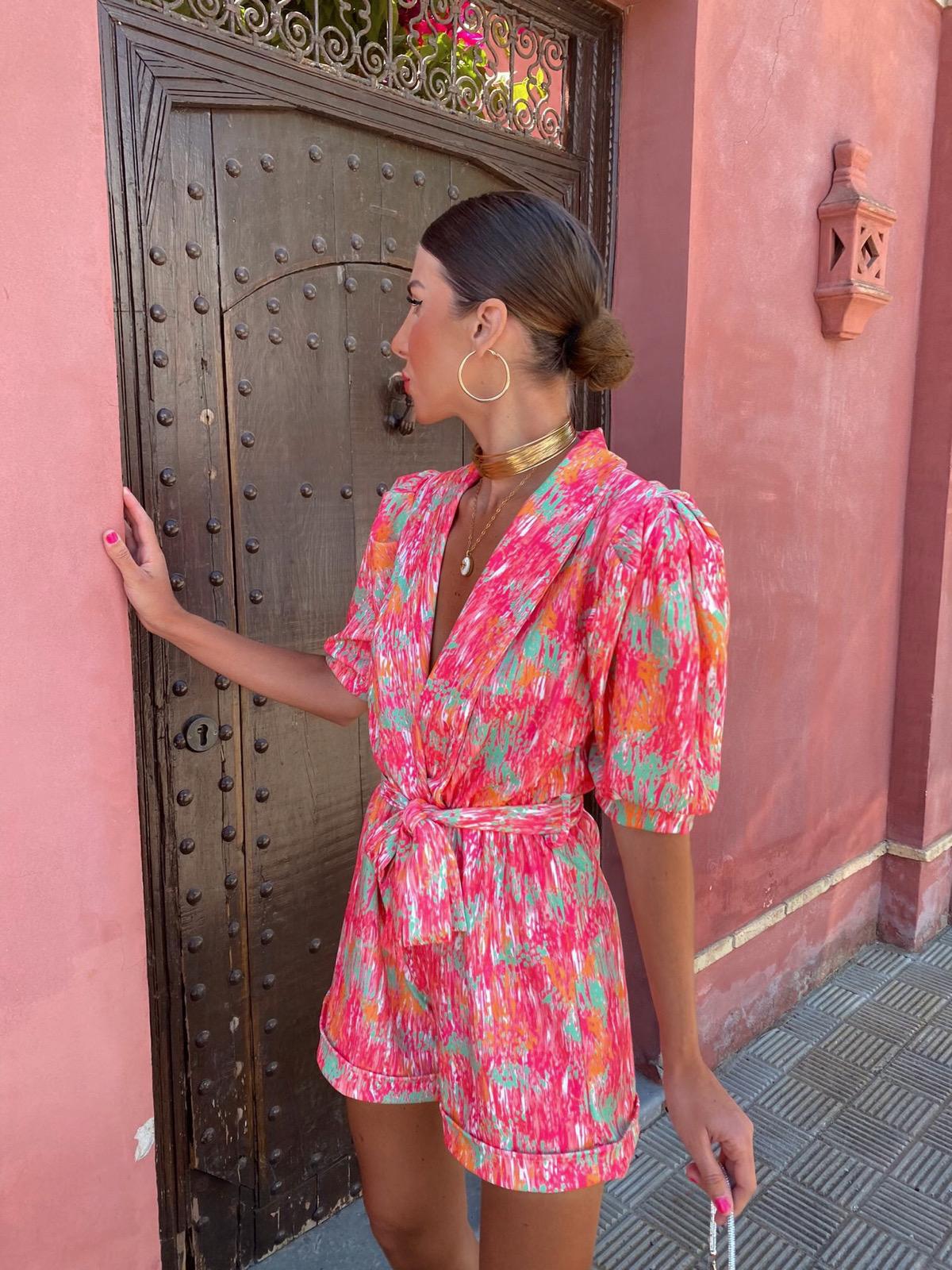 Kvinders Playsuit med Puffede Ærmer 3