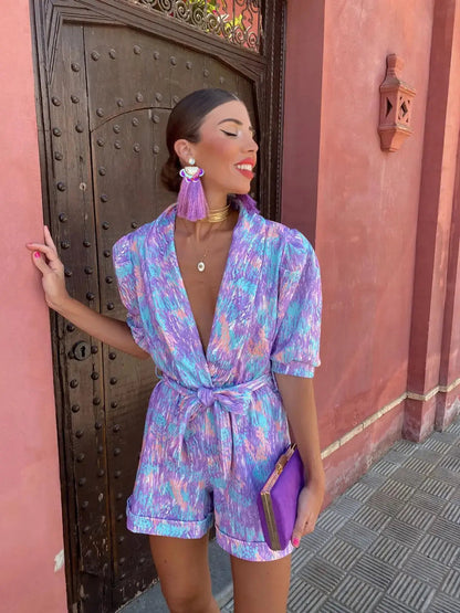 Kvinders Playsuit med Puffede Ærmer 5