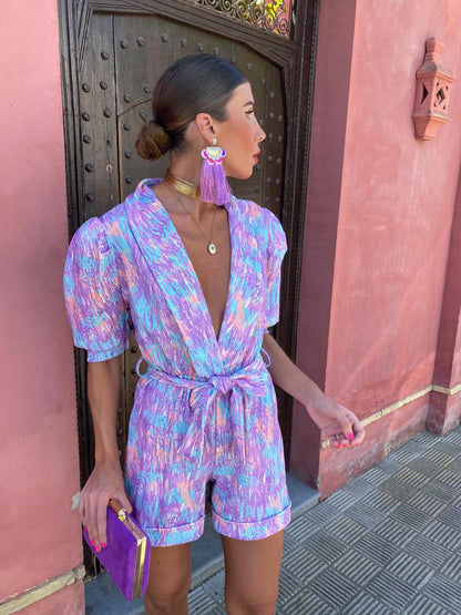 Kvinders Playsuit med Puffede Ærmer 6