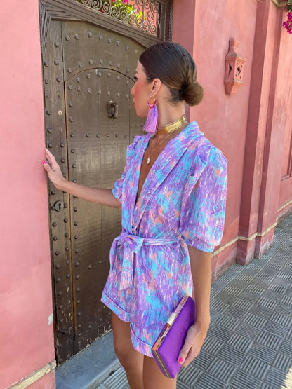 Kvinders Playsuit med Puffede Ærmer 8