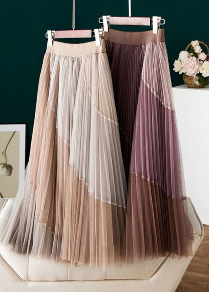 Kvinders Plisseret Nederdel med Vintage Print 2