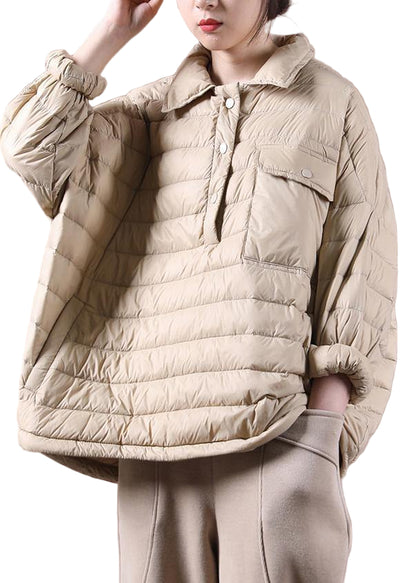 Kvinders Plus Size Dunfrakke med Reverslommer 0
