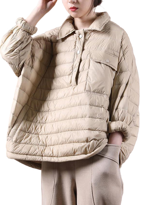 Kvinders Plus Size Dunfrakke med Reverslommer 0