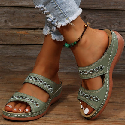 Kvinders Polstrede Sandaler med Retro Design 3