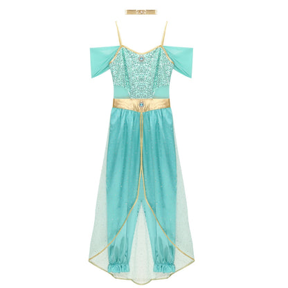 Kvinders Prinsesse Kostume med Skinnende Detaljer 5