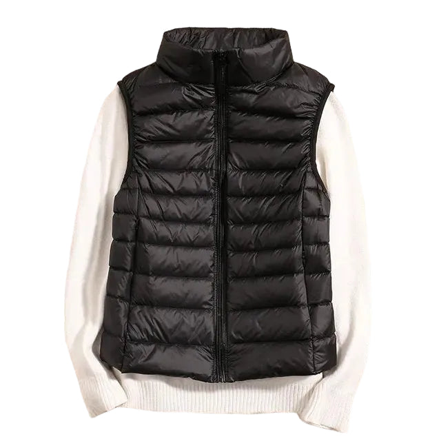 Kvinders Puffer Vest med Lynlås 0