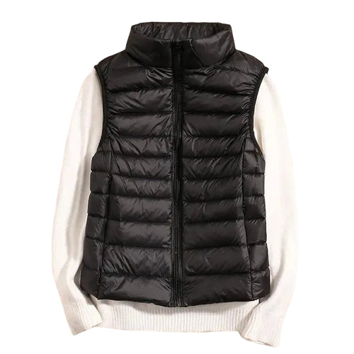 Kvinders Puffer Vest med Lynlås 0