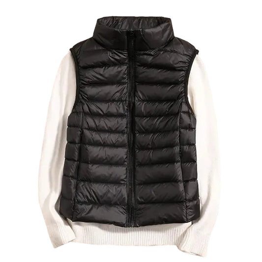 Kvinders Puffer Vest med Lynlås 0