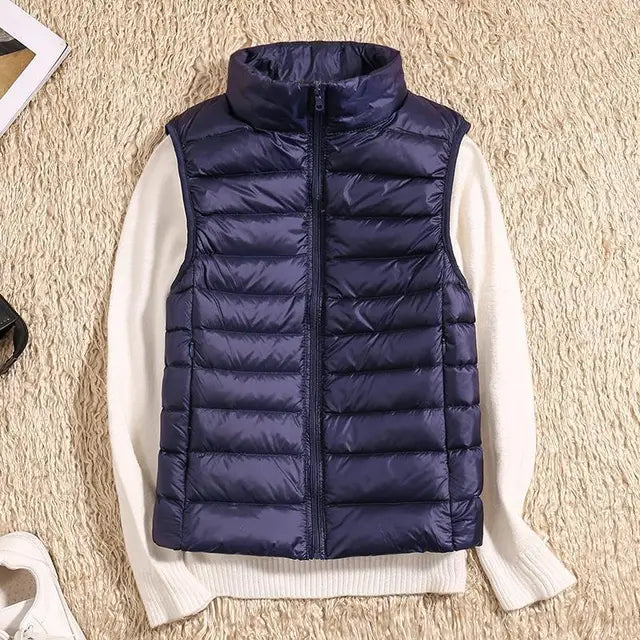 Kvinders Puffer Vest med Lynlås 10