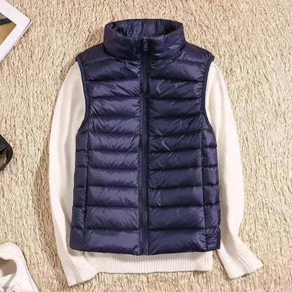 Kvinders Puffer Vest med Lynlås 10