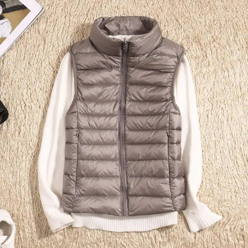 Kvinders Puffer Vest med Lynlås 11