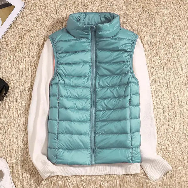 Kvinders Puffer Vest med Lynlås 3