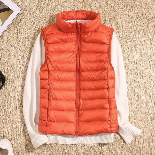 Kvinders Puffer Vest med Lynlås 4