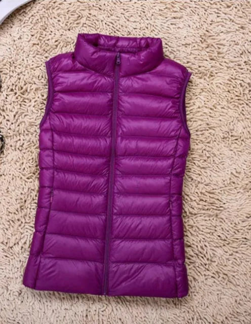 Kvinders Puffer Vest med Lynlås 5