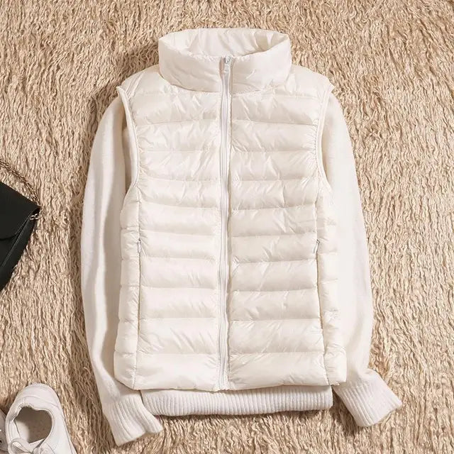Kvinders Puffer Vest med Lynlås 7