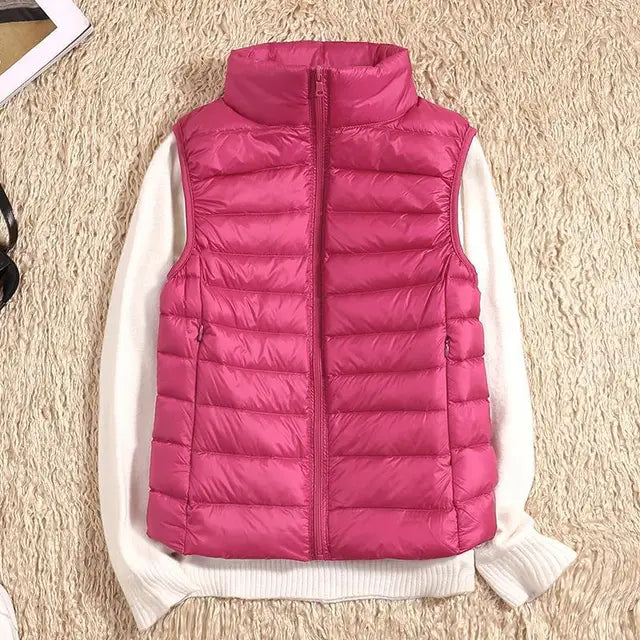 Kvinders Puffer Vest med Lynlås 8