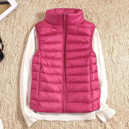 Kvinders Puffer Vest med Lynlås 8