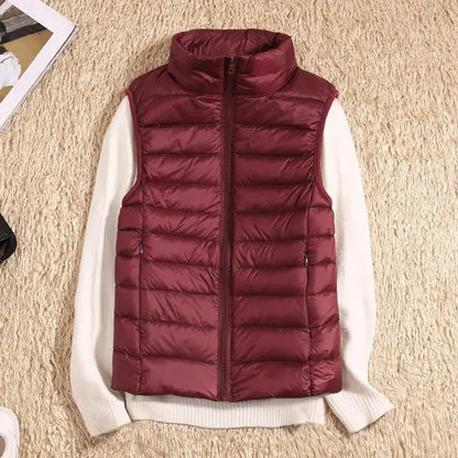 Kvinders Puffer Vest med Lynlås 9
