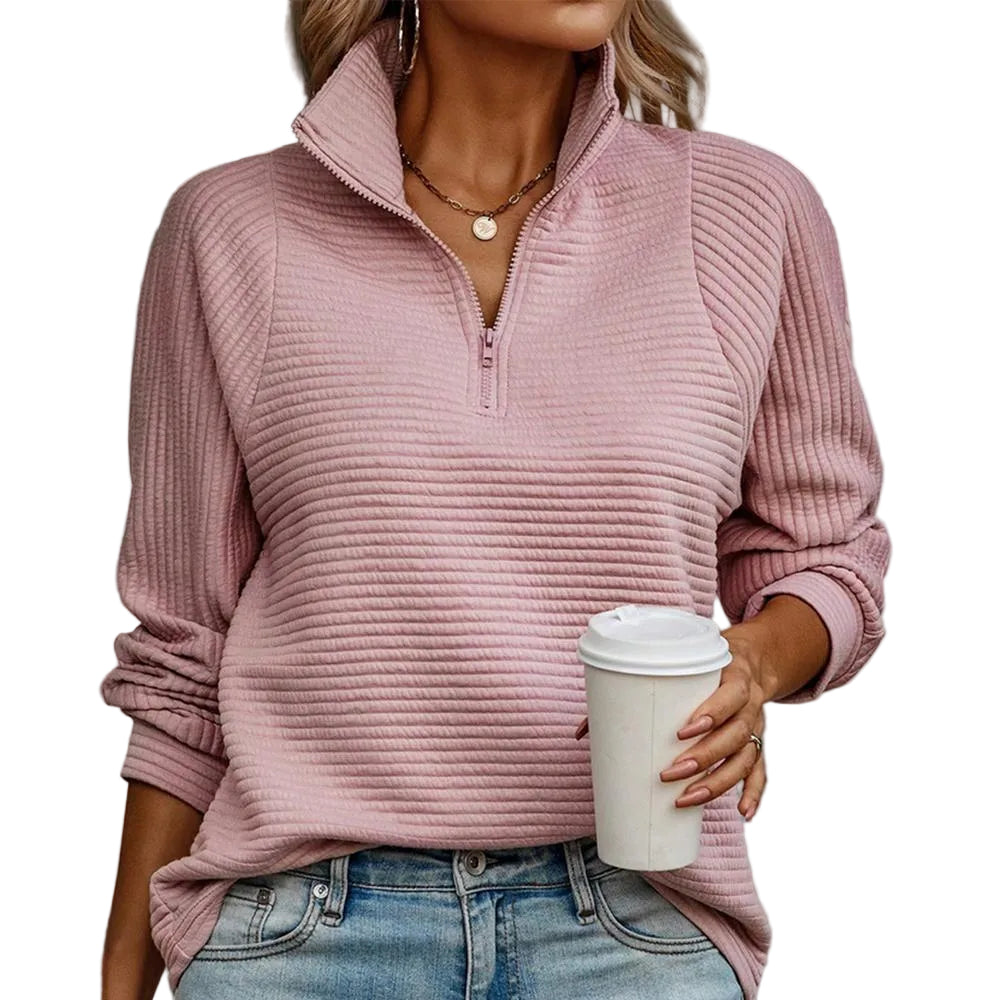 Kvinders Pullover Halv Lynlås Casual 0