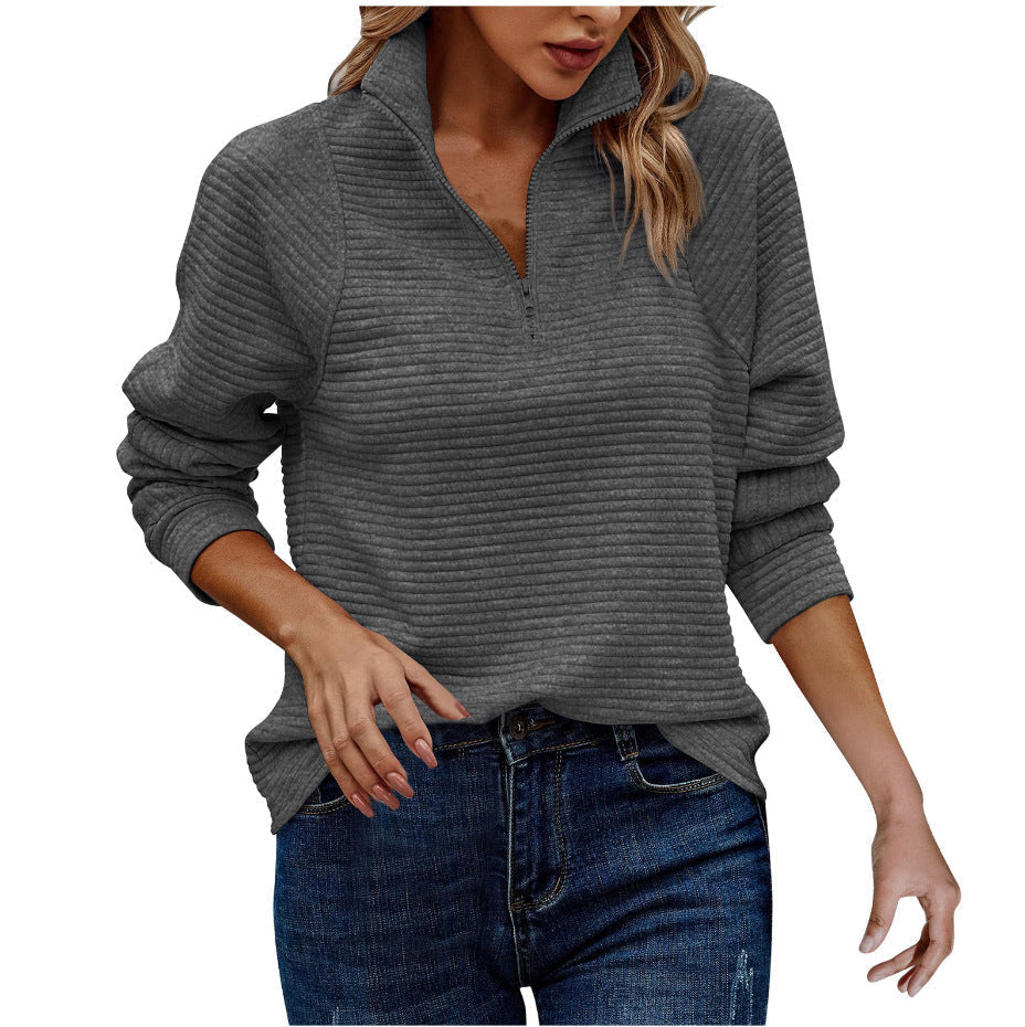 Kvinders Pullover Halv Lynlås Casual 12