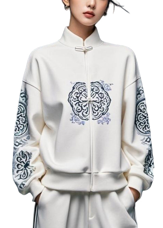 Kvinders Pullover Sweatshirt med Stativ Krave 0