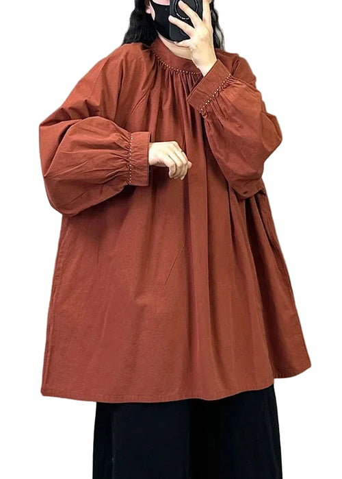 Kvinders Pullover Top med Høj Krave Plus Size 0