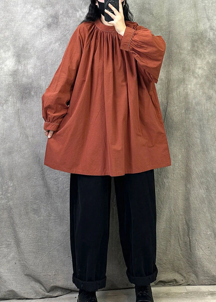 Kvinders Pullover Top med Høj Krave Plus Size 1