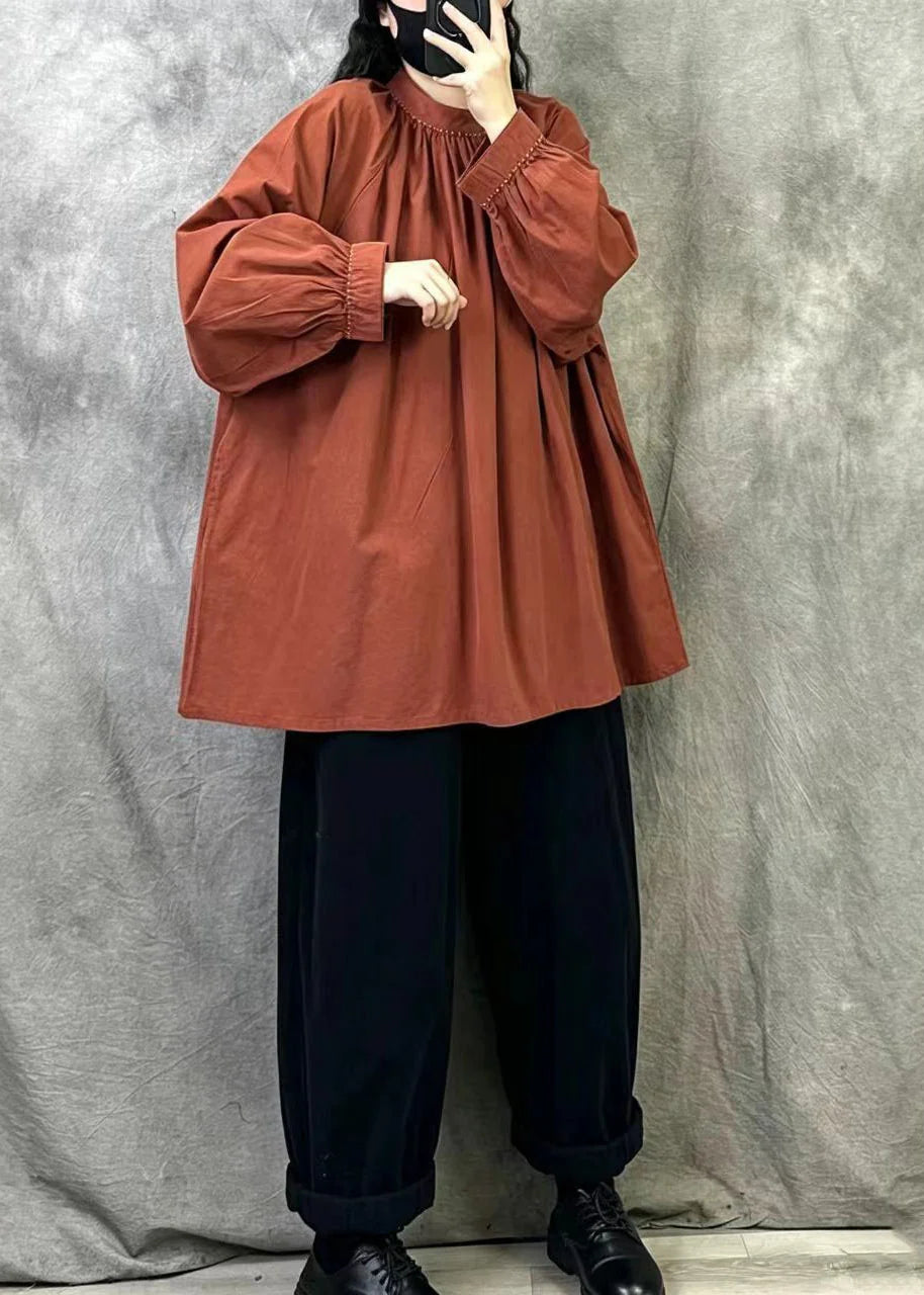 Kvinders Pullover Top med Høj Krave Plus Size 2