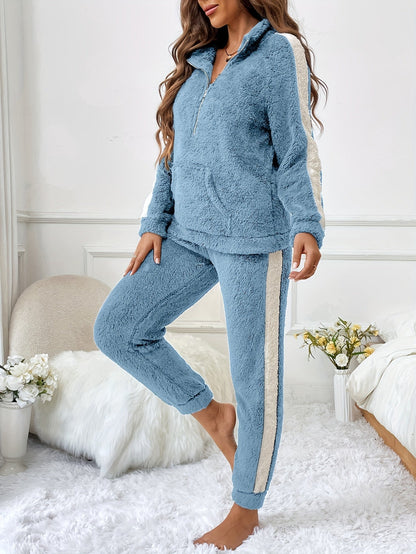 Kvinders Pyjamas Sæt med Halv Lynlås og Joggingbukser 1