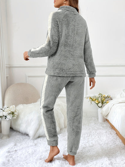 Kvinders Pyjamas Sæt med Halv Lynlås og Joggingbukser 4