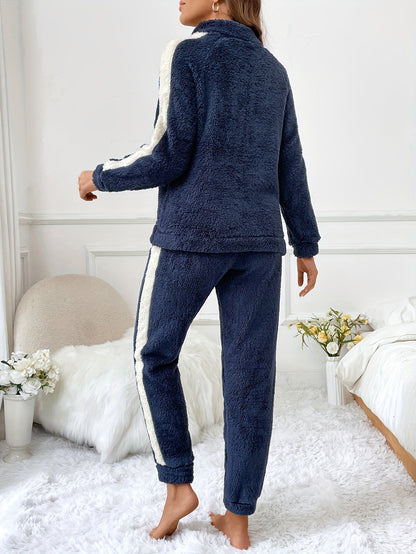 Kvinders Pyjamas Sæt med Halv Lynlås og Joggingbukser 6