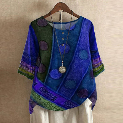 Kvinders Retro-inspireret Bluse med Blomsterdesign 4