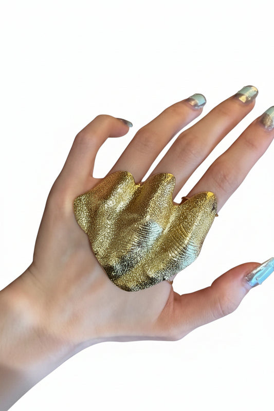 Kvinders Ring Asymmetrisk Rynket Design 4