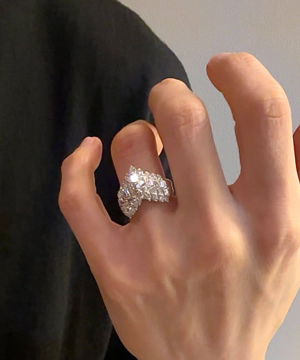 Kvinders Ring med Sterling Sølv og Zircon Design 1