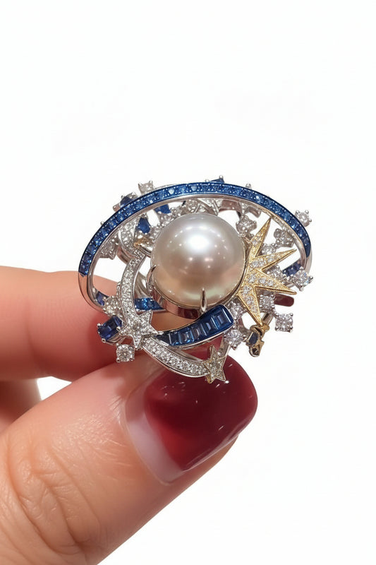 Kvinders Ring med Stjerne og Planet Design 0