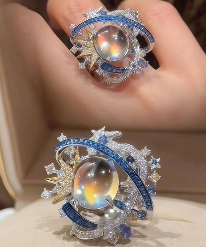 Kvinders Ring med Stjerne og Planet Design 3