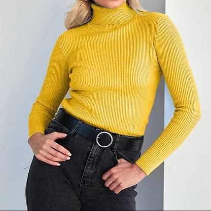 Kvinders Rullekravesweater Ribstrikket 2