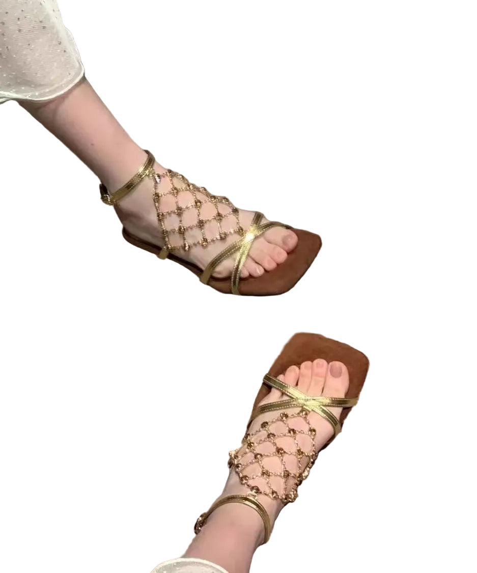 Kvinders Sandaler Chunky Hæl Glitrende Design 0