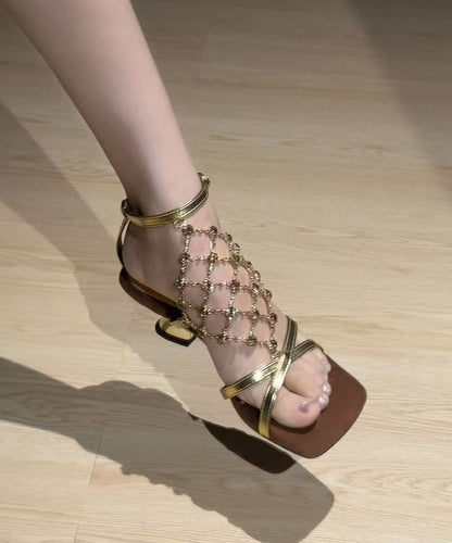 Kvinders Sandaler Chunky Hæl Glitrende Design 4