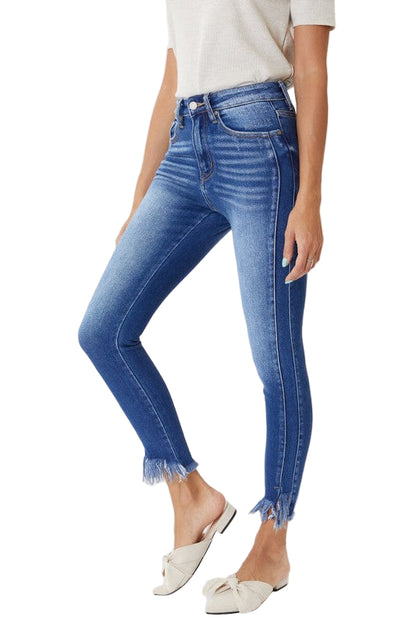 Kvinders Skinny Jeans Høj Talje Med Kantdetaljer 0