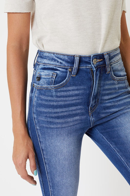 Kvinders Skinny Jeans Høj Talje Med Kantdetaljer 3